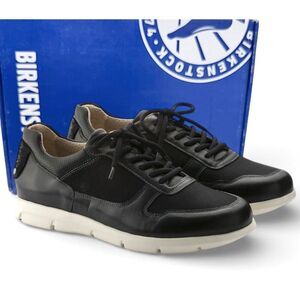 Birkenstock Cincinnati Munich Leather Pebbled Suede Shoes Sneakers Black EU 40